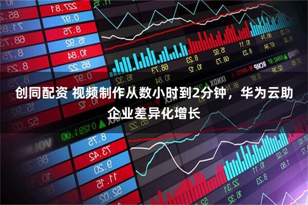 创同配资 视频制作从数小时到2分钟，华为云助企业差异化增长